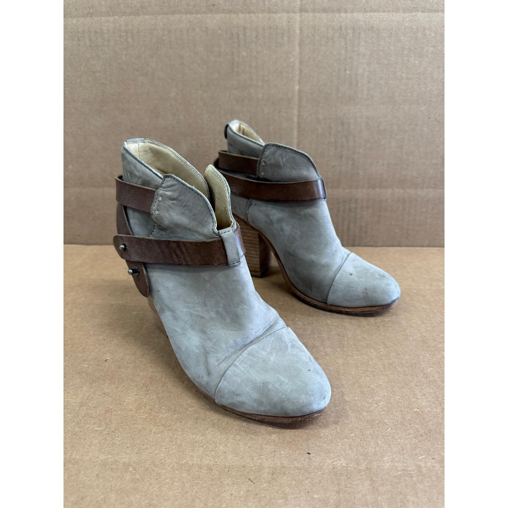 Rag‎ & Bone Black Heels Harlow Suede Ankle Boots Gray Womens Size 38 EU
